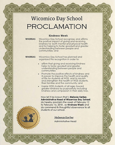 school proclamation kindness week letter